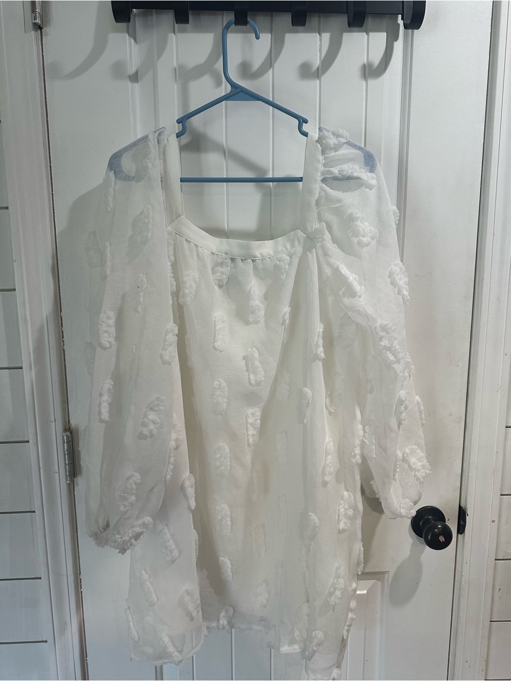 A. Calin by Flying Tomato Ivory 3D Floral Mini Dress M Cottagecore Boho Bridal - Picture 3 of 5